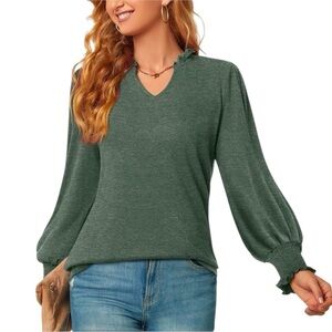 NWT Anyhold Ruffle Neck Top